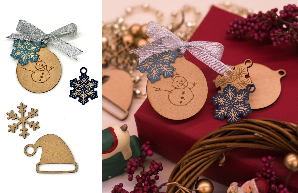 レーザー加工機を使って<br>クリスマスオーナメントをつくろう！