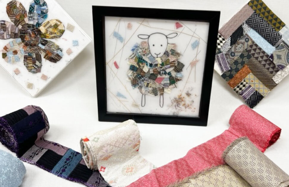 京織物で自分だけの<br>織物パネルをつくろう！