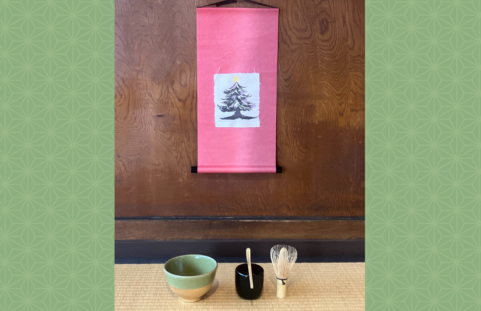 お茶席の亭主になっておもてなし。<br>掛け軸づくり＆お抹茶点て体験！